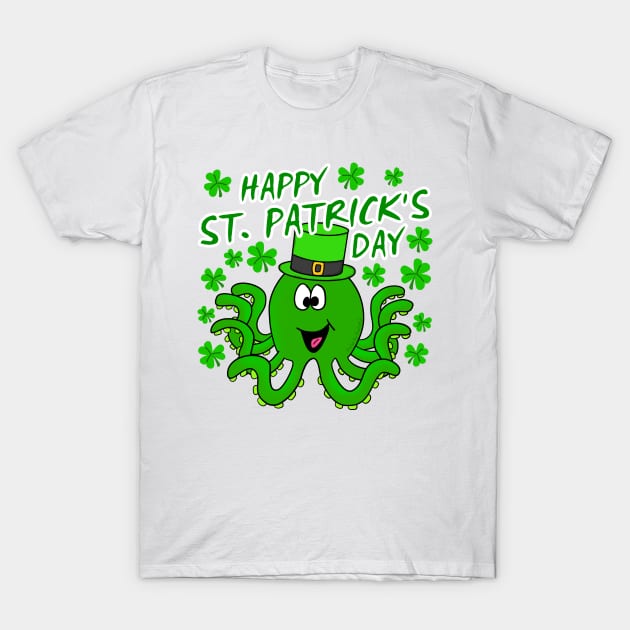 Happy St. Patrick's Day 2022 Octopus Wildlife Lover T-Shirt by doodlerob